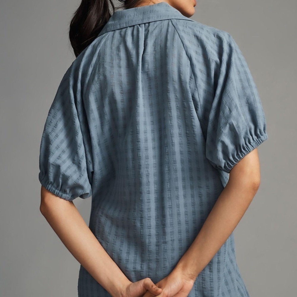 Anthropologie V-Neck Tiered-Sleeve Tunic Dress - Picture 2 of 4